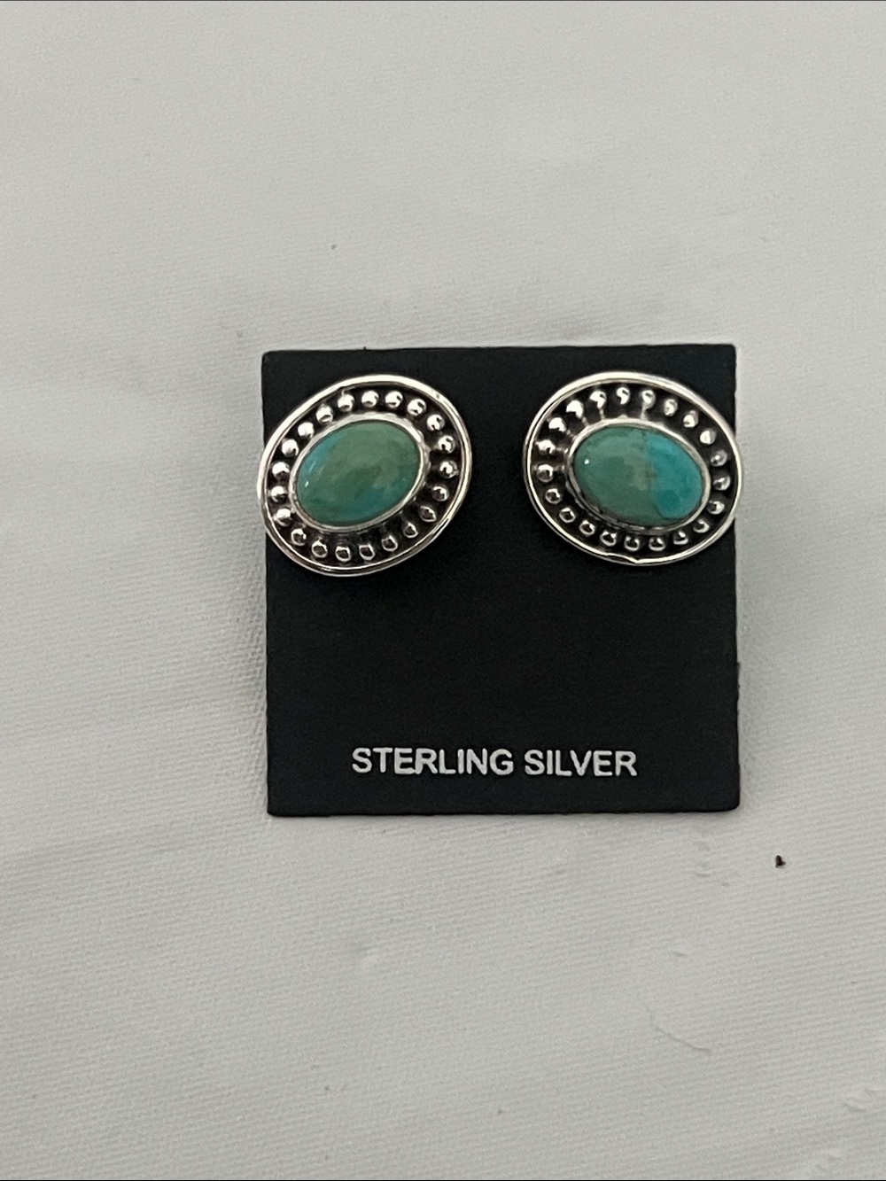 Sterling Silver Mojave Turquoise Oval Stud Earrings